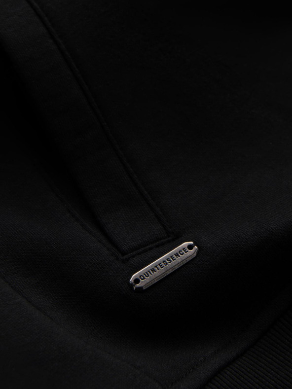 Ombre Clothing Felpa bomber uomo in cotone elasticizzato nero Ombre Clothing