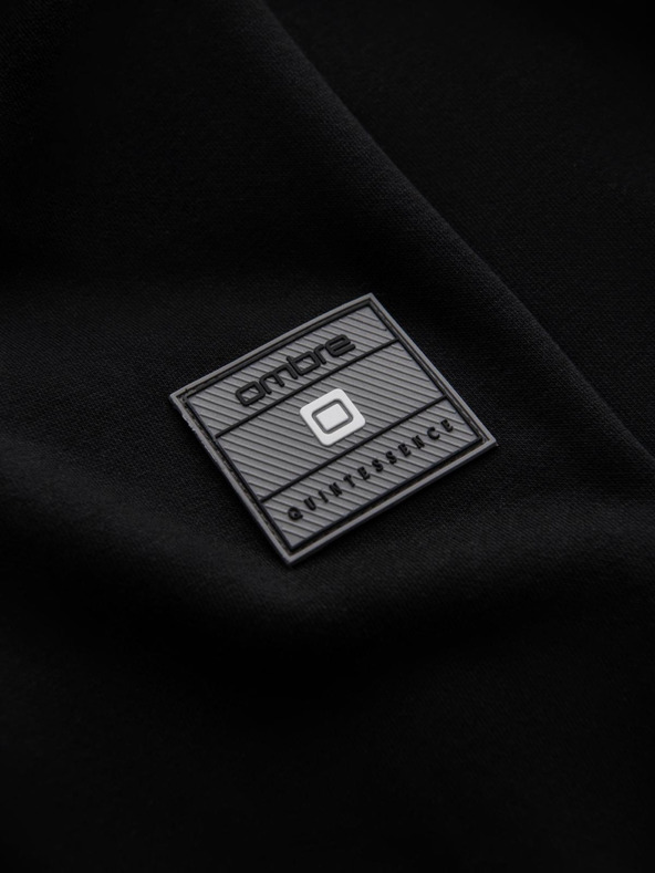 Ombre Clothing Felpa bomber uomo in cotone elasticizzato nero Ombre Clothing