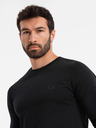 Ombre Clothing T-shirt SLIM FIT uomo manica lunga con scollo a V, elastan e stampa nera Ombre Clothing