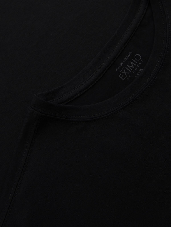 Ombre Clothing T-shirt SLIM FIT uomo manica lunga con scollo a V, elastan e stampa nera Ombre Clothing