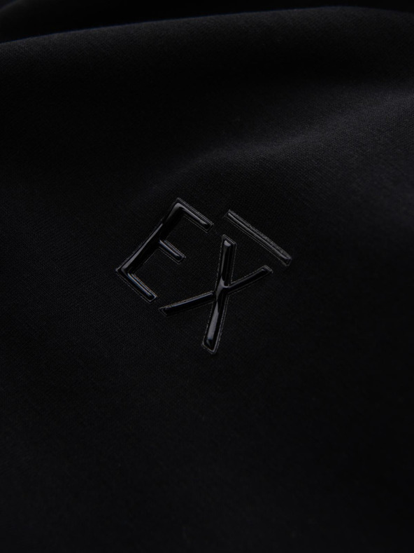 Ombre Clothing T-shirt SLIM FIT uomo manica lunga con scollo a V, elastan e stampa nera Ombre Clothing