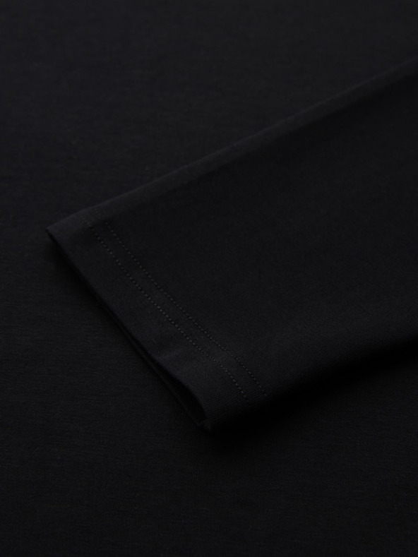 Ombre Clothing T-shirt SLIM FIT uomo manica lunga con scollo a V, elastan e stampa nera Ombre Clothing