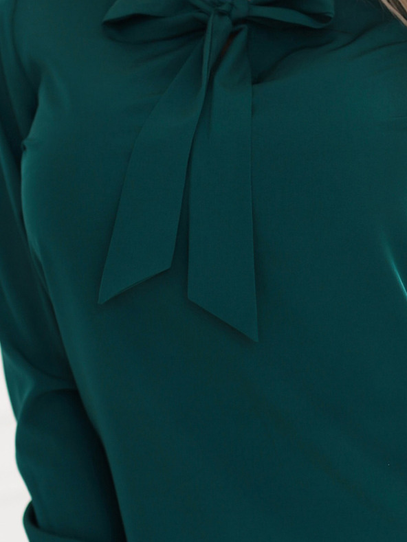 numoco Camicetta verde da donna a manica lunga con cravatta frontale Numoco