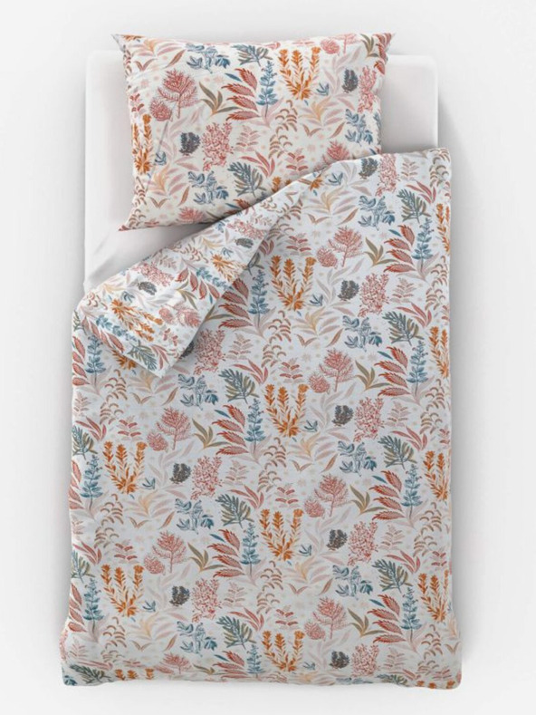 Kvalitex Biancheria da letto in raso Luxury Collection 140x200, 70x90cm giardino corallo Kvalitex