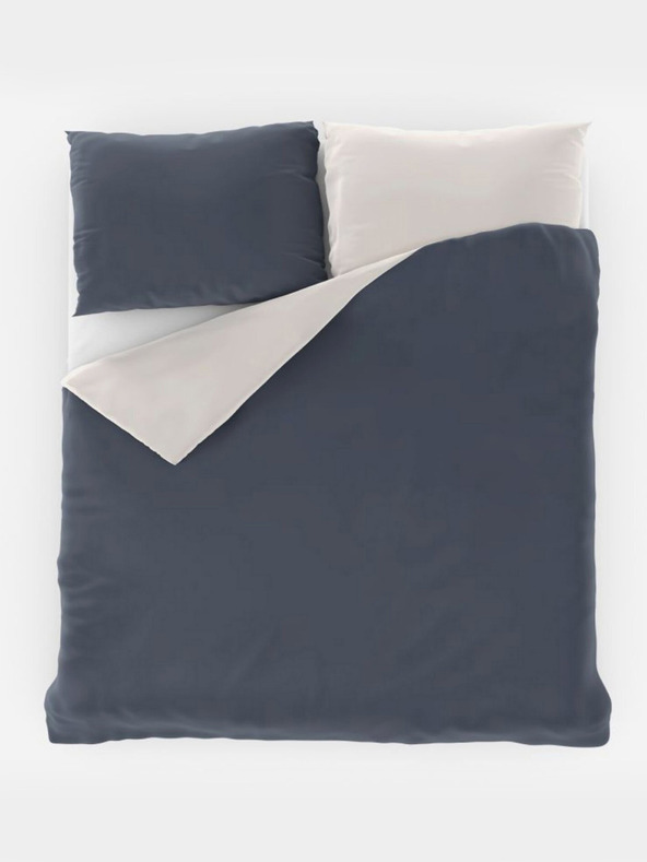 Kvalitex Satin French bedding LUXURY COLLECTION 1+2, 200x200, 70x90cm dark grey / white