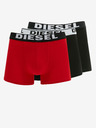 Diesel Set di tre boxer da uomo Diesel in rosso e nero