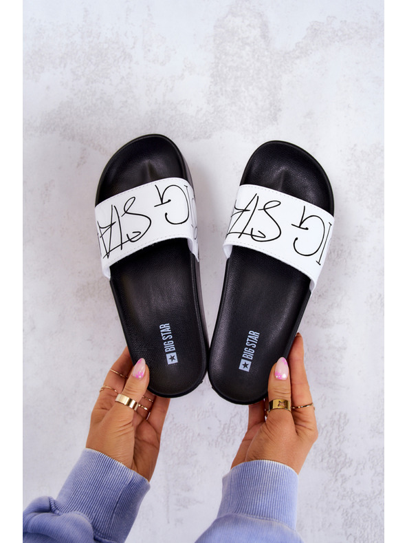 BIG STAR SHOES Pantofole Big Star bianche e nere da donna