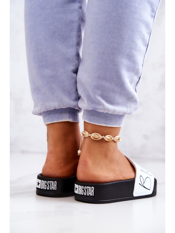 BIG STAR SHOES Pantofole Big Star bianche e nere da donna