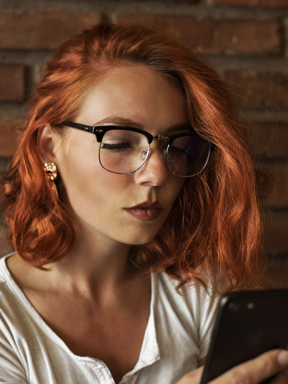 VEYREY VeyRey Occhiali da vista blu a prova di luce Gadson nero con montatura semi-riflettente