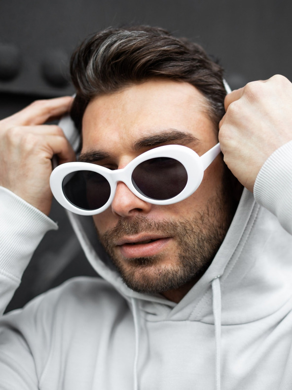 VEYREY VeyRey Occhiali da sole ovali Cobain Bianco