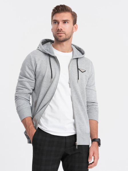 Ombre Clothing Felpa con cappuccio da uomo grigio chiaro Ombre Clothing