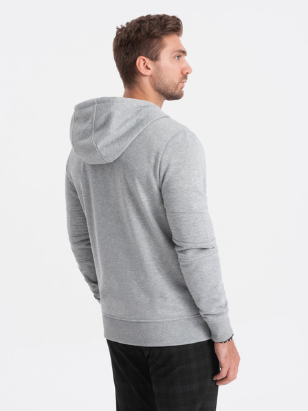 Ombre Clothing Felpa con cappuccio da uomo grigio chiaro Ombre Clothing