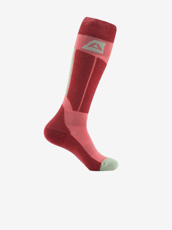 ALPINE PRO Calzini unisex in lana merino rosa e rossi ALPINE PRO RODE