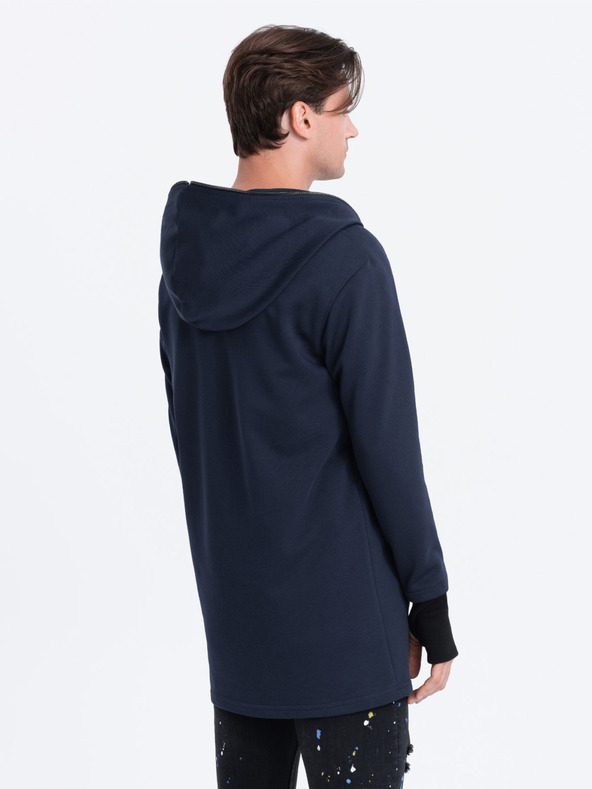 Ombre Clothing Felpa con cappuccio blu scuro da uomo Ombre Clothing