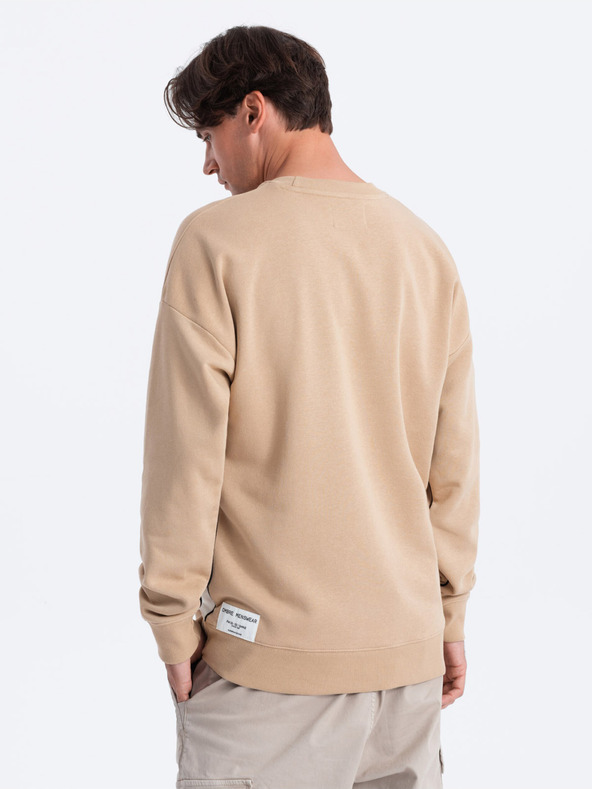 Ombre Clothing Felpa da uomo bianca e beige Ombre Clothing