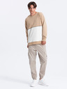 Ombre Clothing Felpa da uomo bianca e beige Ombre Clothing