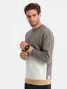 Ombre Clothing Felpa da uomo bianca e grigia Ombre Clothing