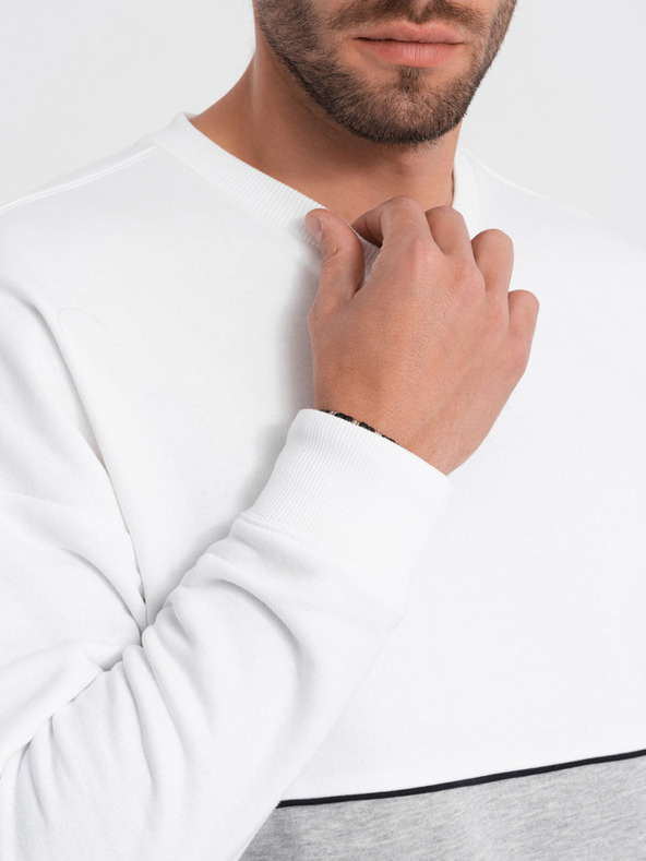 Ombre Clothing Felpa da uomo grigia e bianca Ombre Clothing