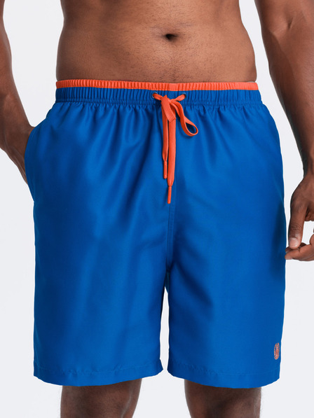 Ombre Clothing Costume da bagno a coste blu da uomo Ombre Clothing