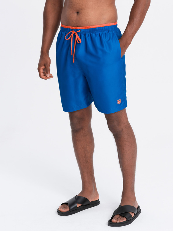 Ombre Clothing Costume da bagno a coste blu da uomo Ombre Clothing