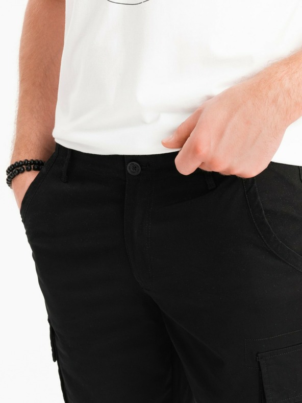 Ombre Clothing Pantaloncini cargo da uomo neri Ombre Clothing