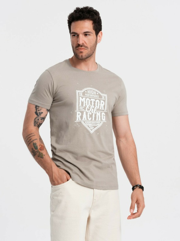 Ombre Clothing T-shirt stampata grigia da uomo Ombre Clothing
