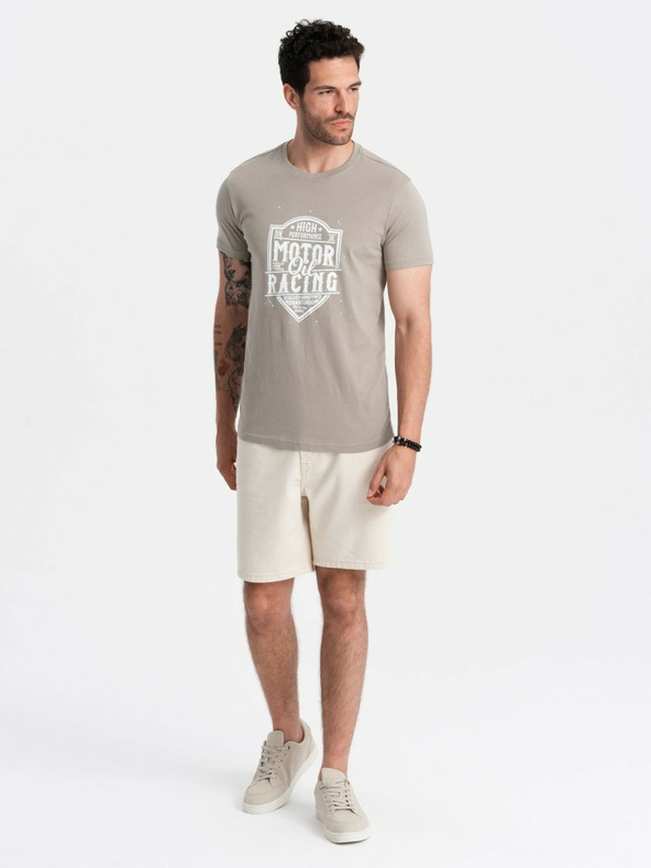 Ombre Clothing T-shirt stampata grigia da uomo Ombre Clothing