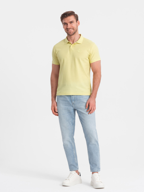 Ombre Clothing Polo basic gialla da uomo Ombre Clothing