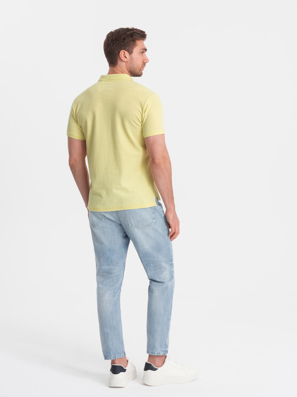 Ombre Clothing Polo basic gialla da uomo Ombre Clothing