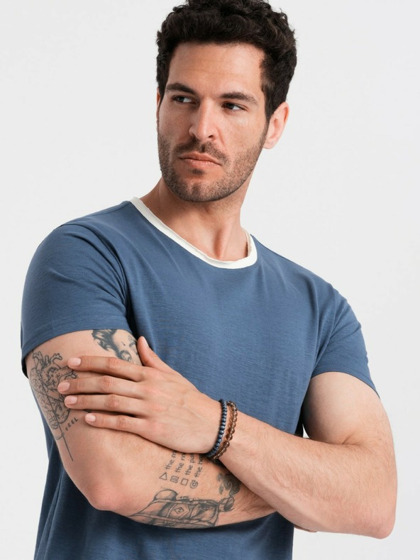 Ombre Clothing T-shirt uomo blu scuro Ombre Clothing