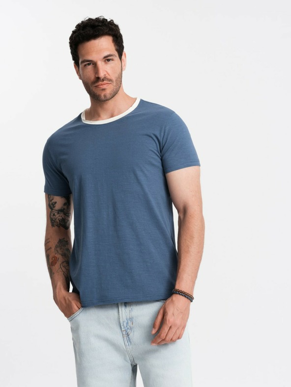 Ombre Clothing T-shirt uomo blu scuro Ombre Clothing
