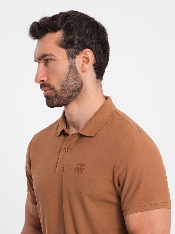 Ombre Clothing Polo basic marrone da uomo Ombre Clothing