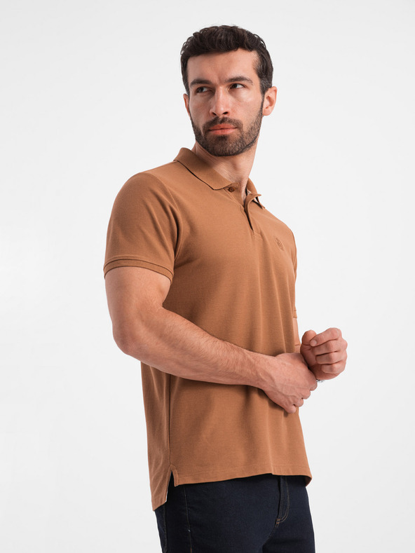 Ombre Clothing Polo basic marrone da uomo Ombre Clothing