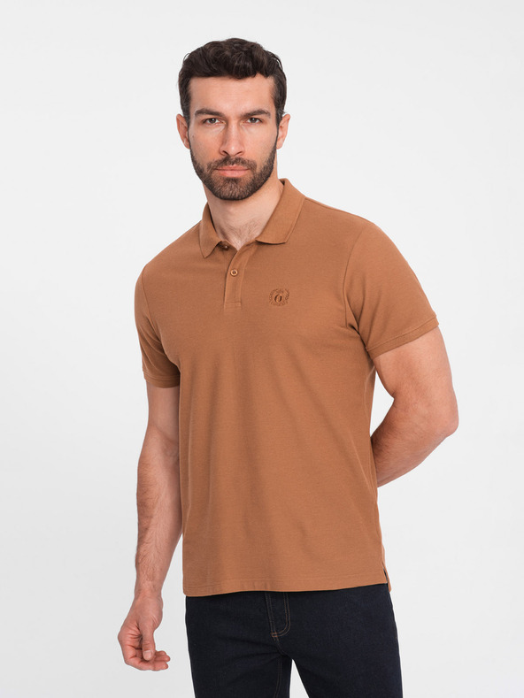 Ombre Clothing Polo basic marrone da uomo Ombre Clothing