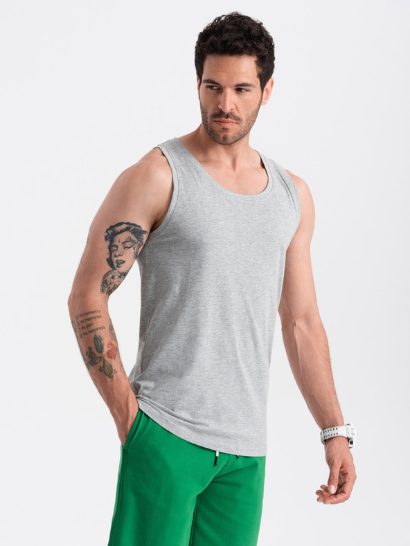 Ombre Clothing Canotta basic in cotone grigio da uomo Ombre Clothing