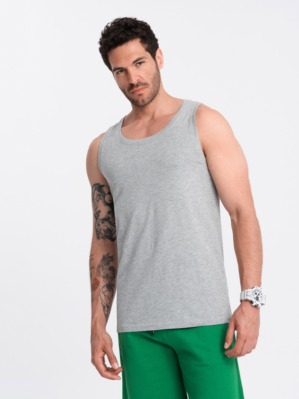 Ombre Clothing Canotta basic in cotone grigio da uomo Ombre Clothing