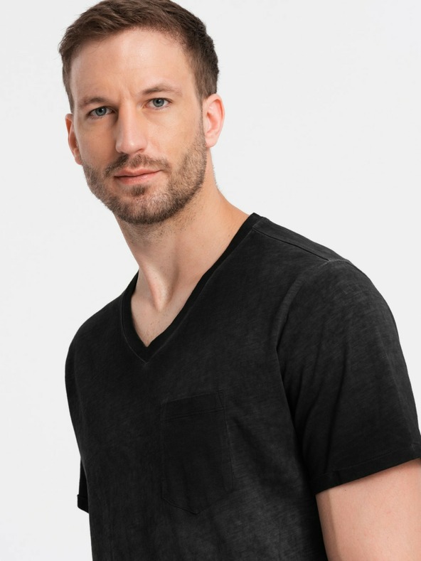 Ombre Clothing Maglietta nera a righe da uomo Ombre Clothing