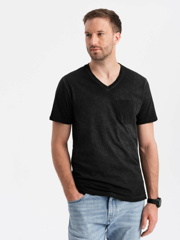 Ombre Clothing Maglietta nera a righe da uomo Ombre Clothing