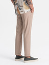 Ombre Clothing Pantaloni chino da uomo marrone chiaro con lino Ombre Clothing