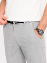 Ombre Clothing Pantaloni chino da uomo grigio chiaro con cintura decorativa Ombre Clothing