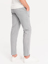 Ombre Clothing Pantaloni chino da uomo grigio chiaro con cintura decorativa Ombre Clothing