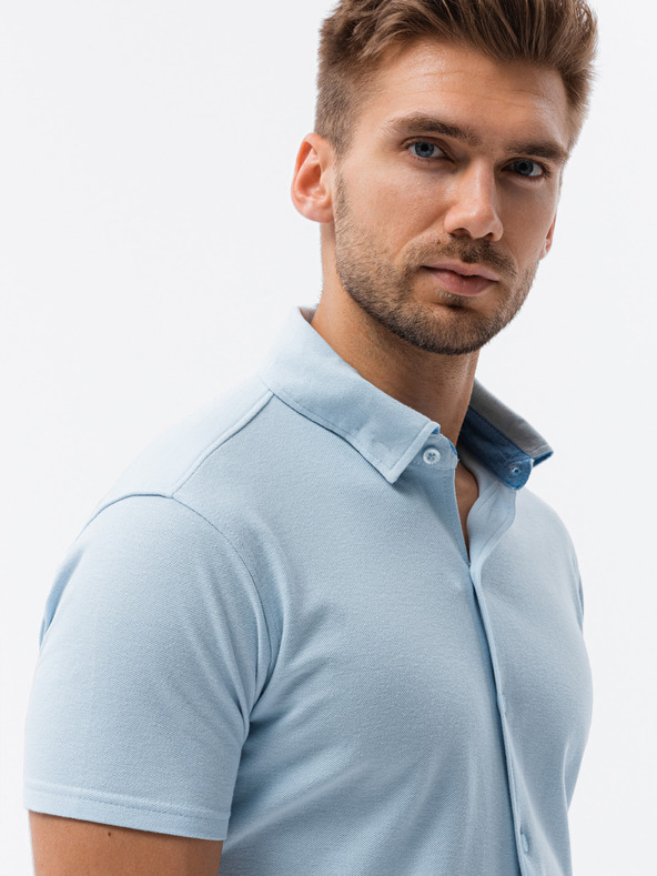 Ombre Clothing Maglia a maniche corte da uomo blu chiaro Ombre Clothing