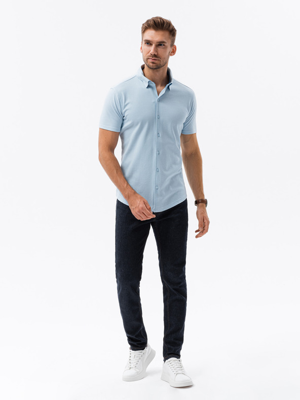 Ombre Clothing Maglia a maniche corte da uomo blu chiaro Ombre Clothing
