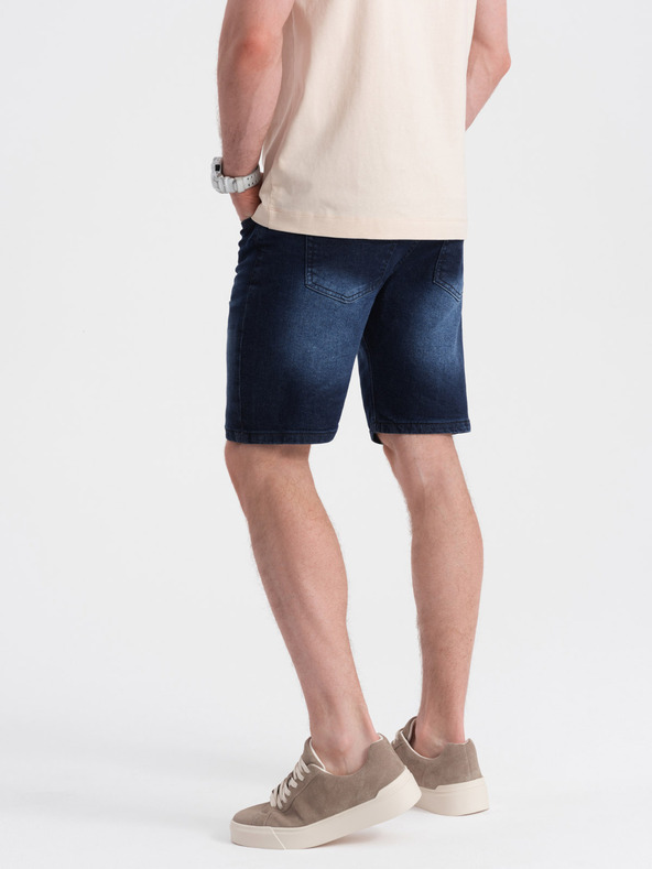 Ombre Clothing Pantaloncini in denim da uomo blu scuro Ombre Clothing
