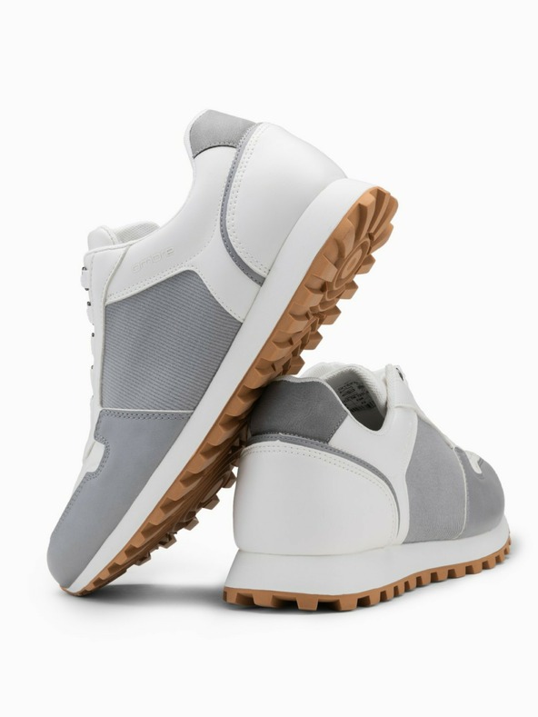 Ombre Clothing Sneakers uomo bianche e grigie Ombre Clothing