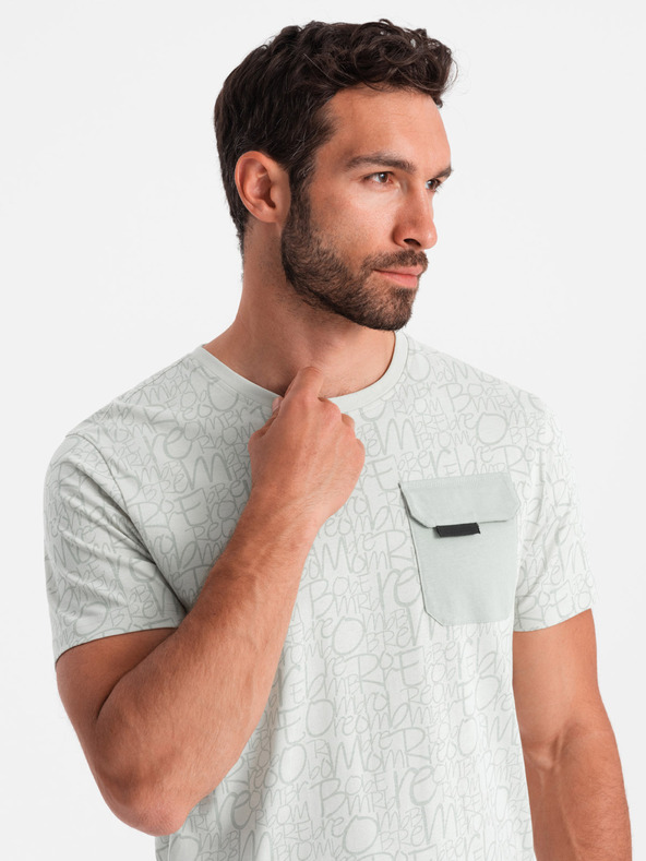 Ombre Clothing T-shirt tascabile da uomo verde chiaro Ombre Clothing