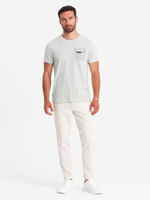 Ombre Clothing T-shirt tascabile da uomo verde chiaro Ombre Clothing