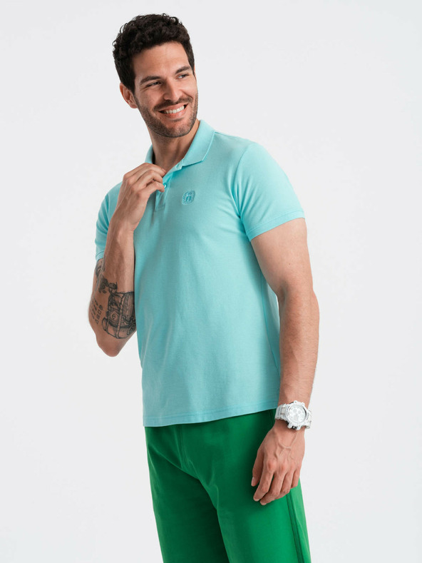 Ombre Clothing Polo basic da uomo color menta Ombre Clothing