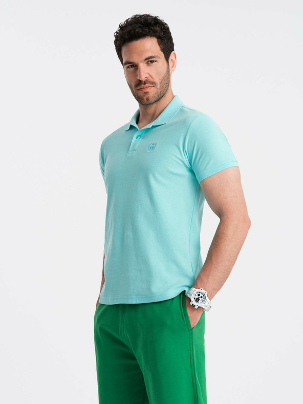 Ombre Clothing Polo basic da uomo color menta Ombre Clothing