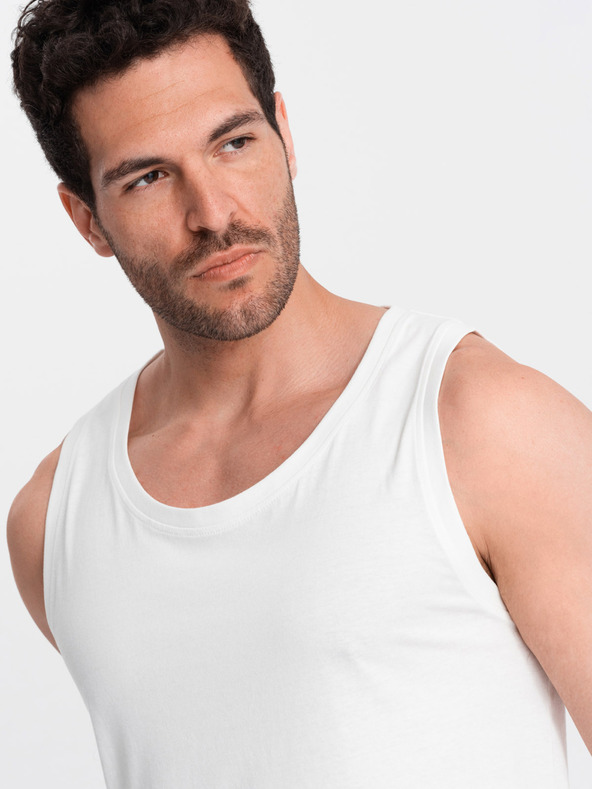 Ombre Clothing Canotta basic da uomo in cotone bianco Ombre Clothing